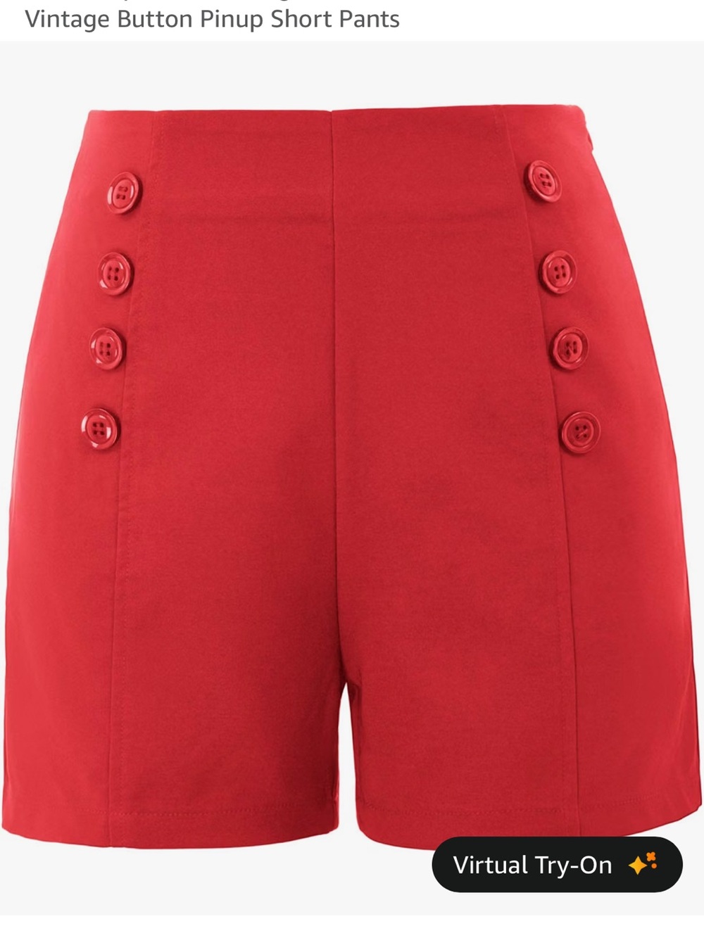 Belle Poque High-Waist Red Sailor Button Shorts